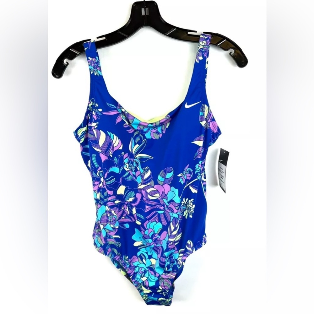 Nike Women’s Blue/Yellow Floral One Piece Swimsuit Size M